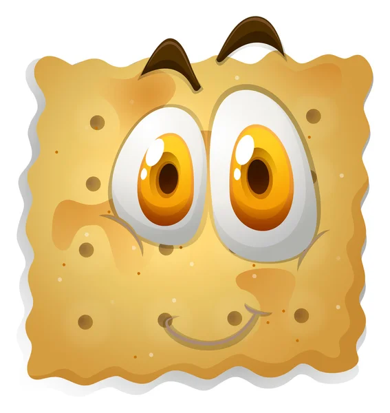 在饼干上张快乐的脸 — 图库矢量图片