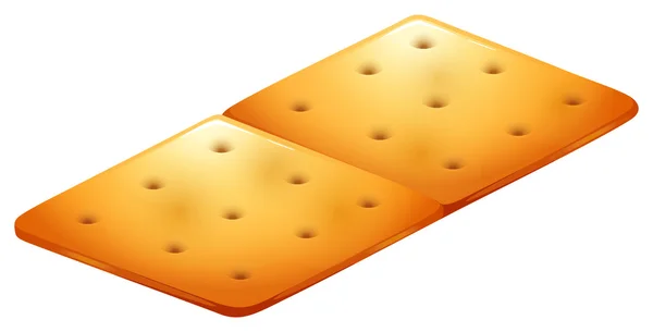 Butter cracker on white — Stock Vector