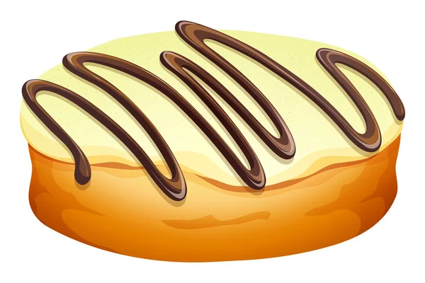 Doughnut with cream and chocolate — Stock Vector