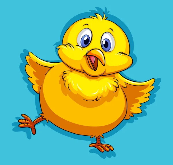 Yellow chick with happy face — Stock Vector