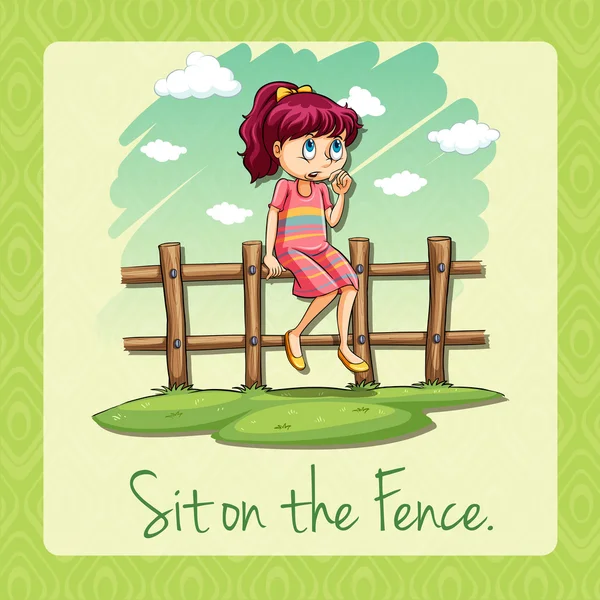 Сидеть на заборе — стоковый вектор
