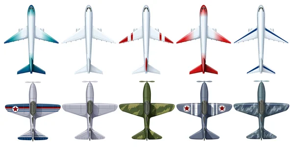 Conception différente de l'avion à réaction — Image vectorielle