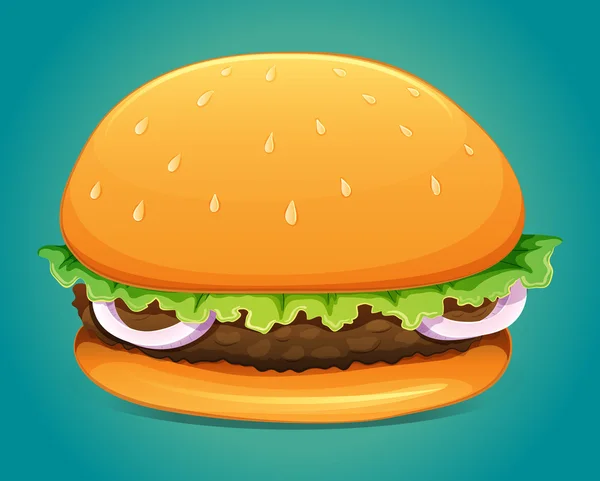 Hamburger mit Fleisch und Gemüse — Stockvektor