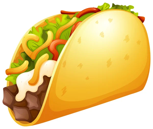 Zöldséges marhahús taco — Stock Vector