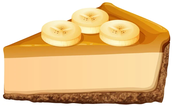Rebanada de pastel de queso de plátano — Vector de stock