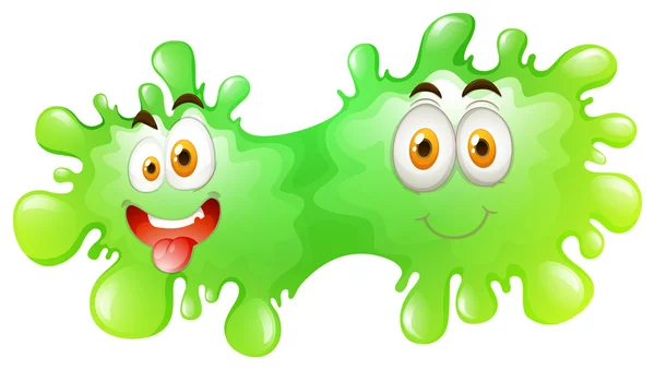 Green splash with faces — Stock Vector