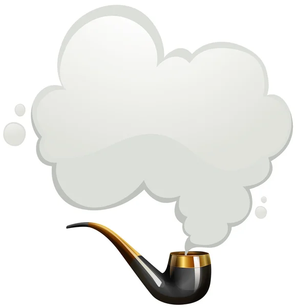 Smoking pipe with smoke — Stock Vector