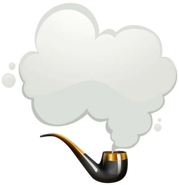 Pipa de fumar con humo — Vector de stock