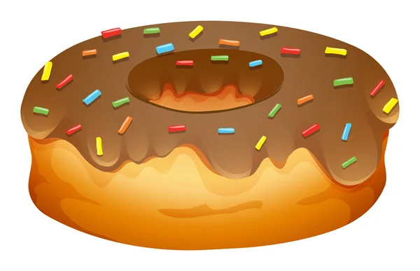 Donut mit Schokolade Zuckerguss — Stockvektor