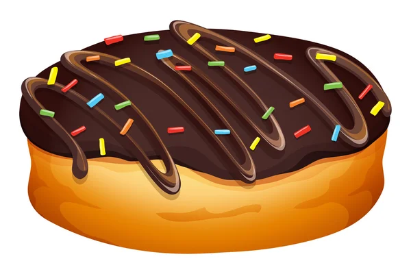 Donut con glaseado de chocolate — Vector de stock