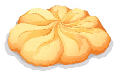 Round butter cookie on white clipart