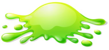Green slime on white clipart