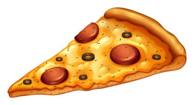 Bir dilim pepperoni pizza.