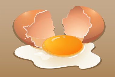 Cracking the raw egg clipart