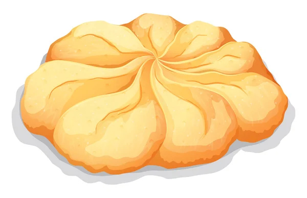 Galleta redonda de mantequilla sobre blanco — Vector de stock