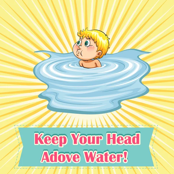 Mantenha sua cabeça acima da água — Vetor de Stock
