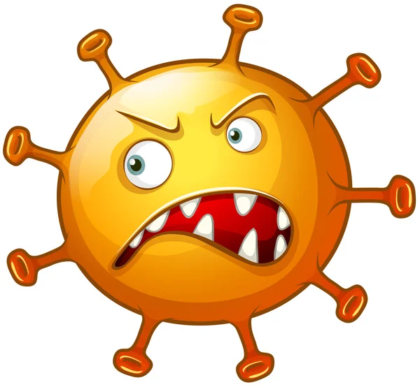 Bacteria with angry face — Stock Vector