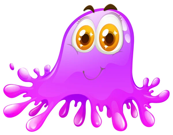 Cara feliz en salpicadura púrpura — Vector de stock