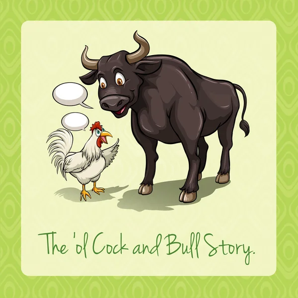 The old cock and bull story — Stock Vector