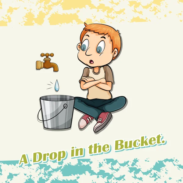 Kapka v kbelíku — Stockový vektor