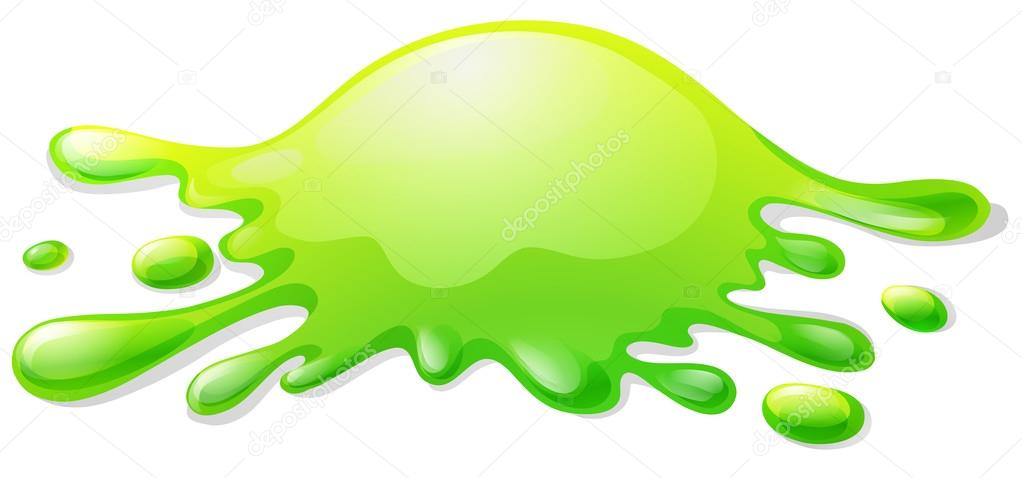 Green slime on white