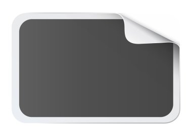 Kare etikette gri beyaz