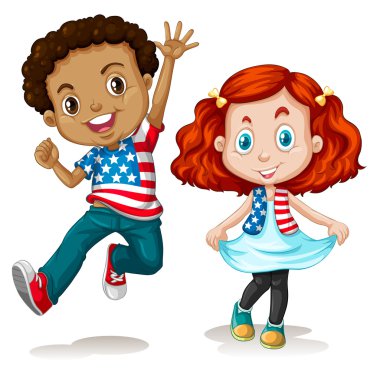 Amerikan erkek ve kız tebrik