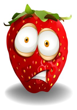 Strawberry with shocking face