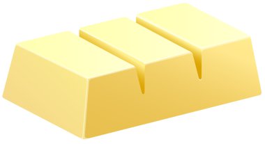 White chocolate bar in three pieces