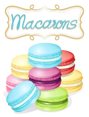 Poster of different flavours macarons
