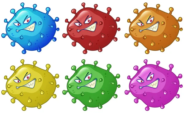 Set of germs in different colors — Stock Vector