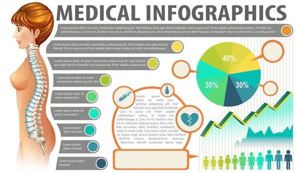 Cartel de informes médicos en blanco — Vector de stock