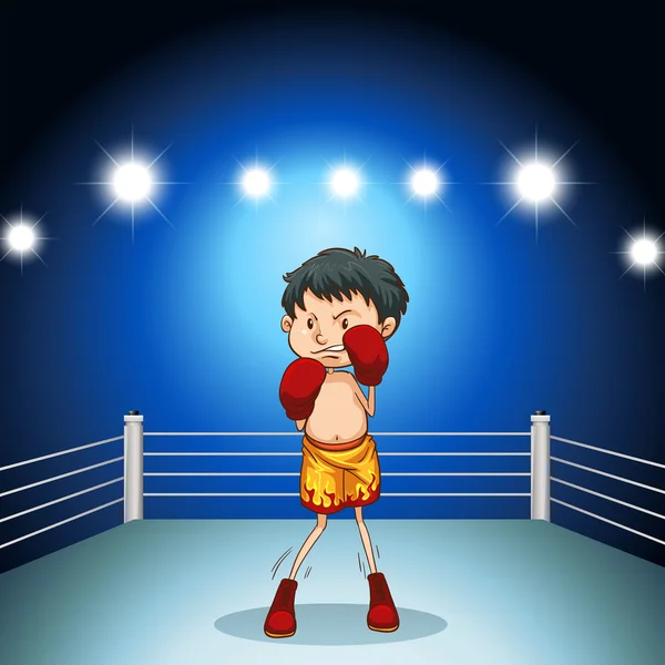 Man in the boxing ring — Stock Vector