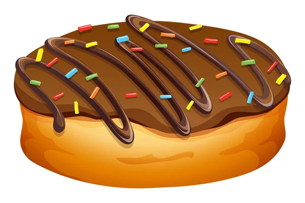 Donut de chocolate con decoraciones — Vector de stock