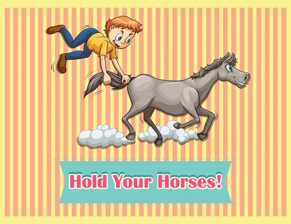 Idiom trzymać konie — Wektor stockowy