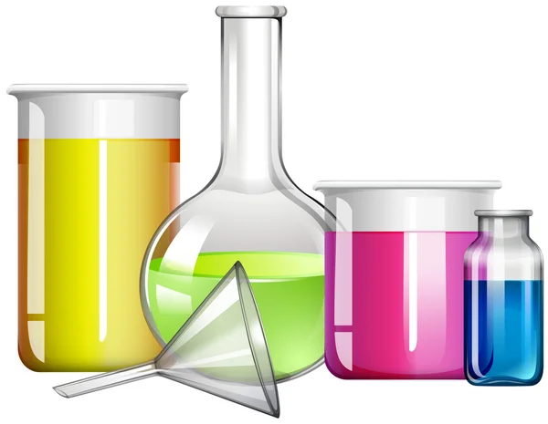 Liquid substance in glass containers — Stock vektor