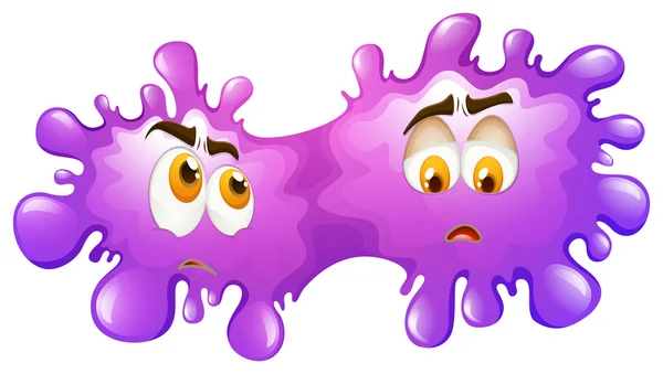 Purple splash with faces — Stock Vector