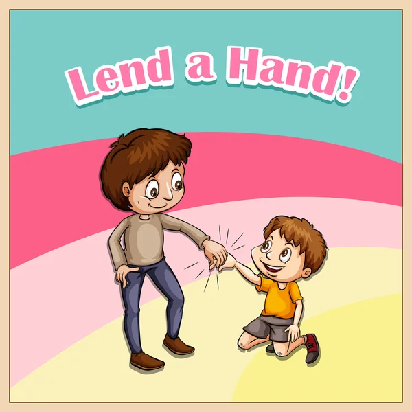 Old saying lend a hand — Stock Vector