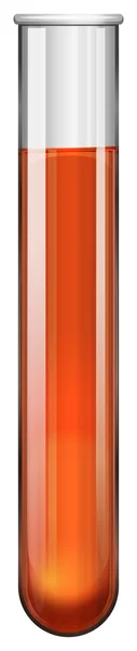 Orangefarbene Flüssigkeit im Reagenzglas — Stockvektor