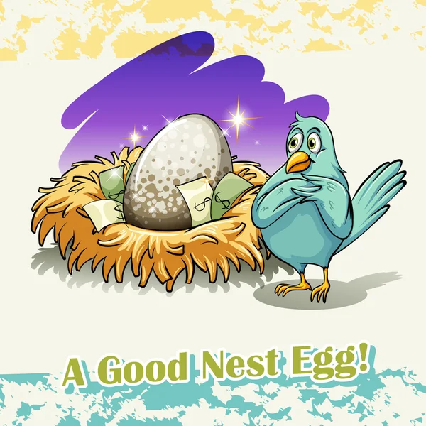 Altes Sprichwort gutes Nest-Ei — Stockvektor
