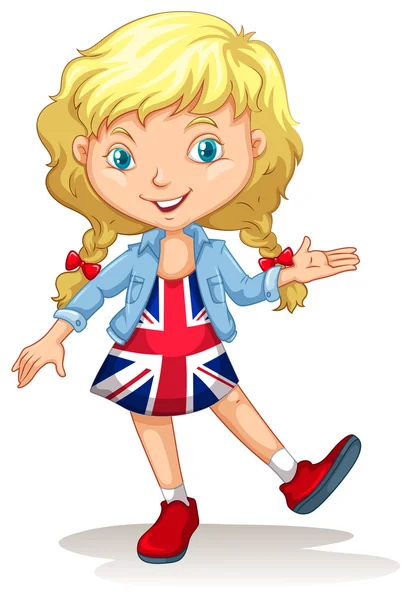 Girl in United Kingdom dress — Διανυσματικό Αρχείο