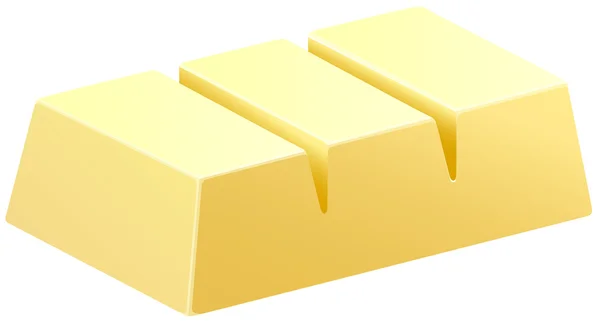 White chocolate bar in three pieces — Stockvector