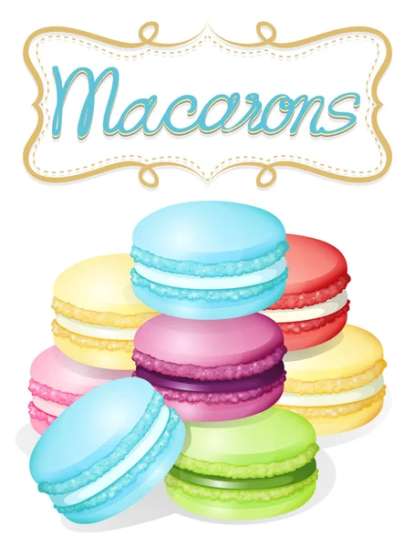 Poster of different flavours macarons — Stockový vektor