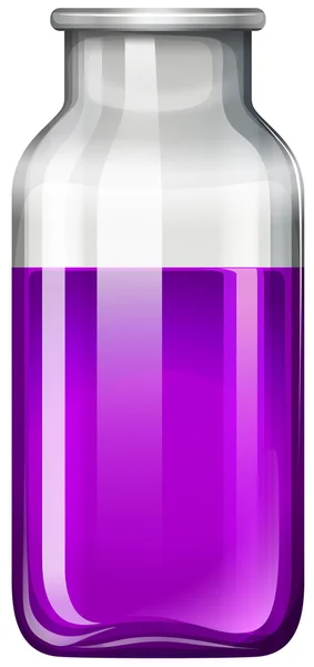 Purple liquid in glass bottle — Stock vektor