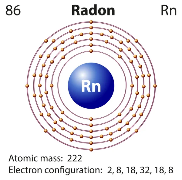 Diagram representation of the element radon — 스톡 벡터