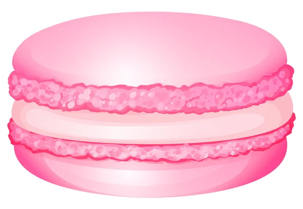 Pink macaron with cream inside — Stock Vector
