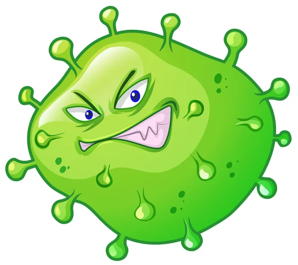 Bacteria with angry face — Stock Vector