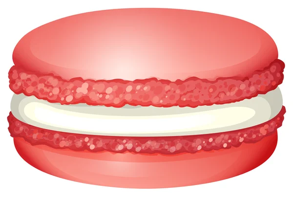 Macaron rose avec crème à l'intérieur — Image vectorielle