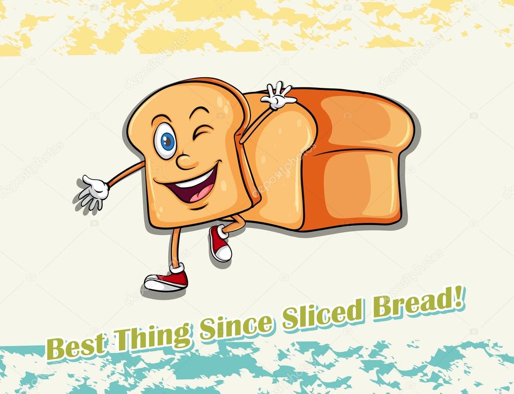 Happy sliced bread waving