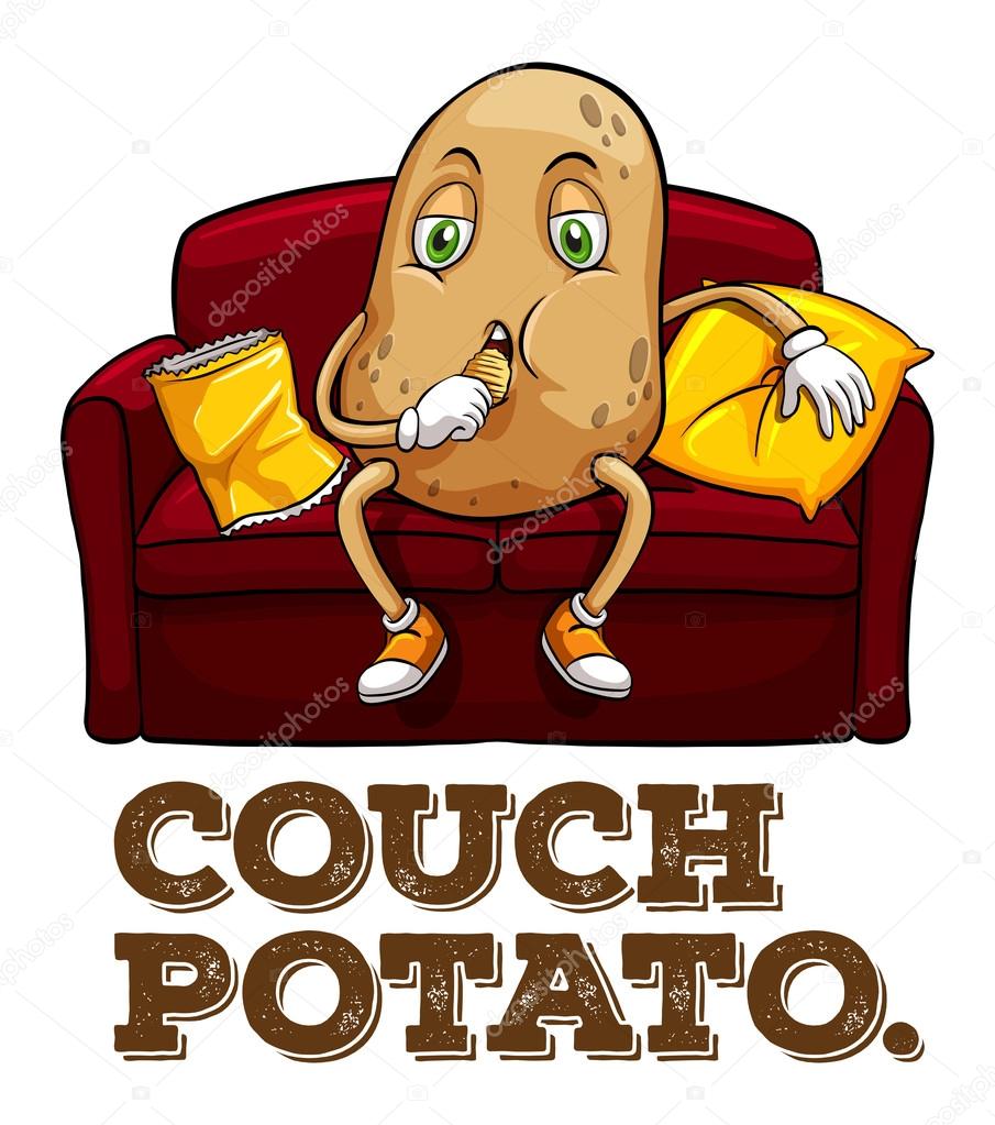 Potato sitting on couch
